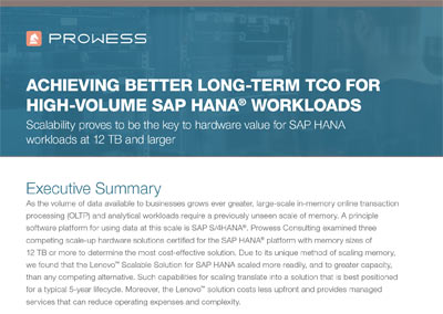Achieving Better Long-Term TCO for High-Volume SAP HANA Workloads
