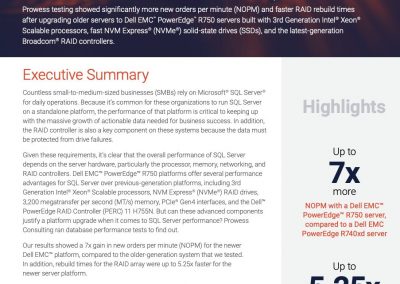 Can Newer Dell EMC™ Servers Offer Significantly Better Performance for Microsoft® SQL Server®?