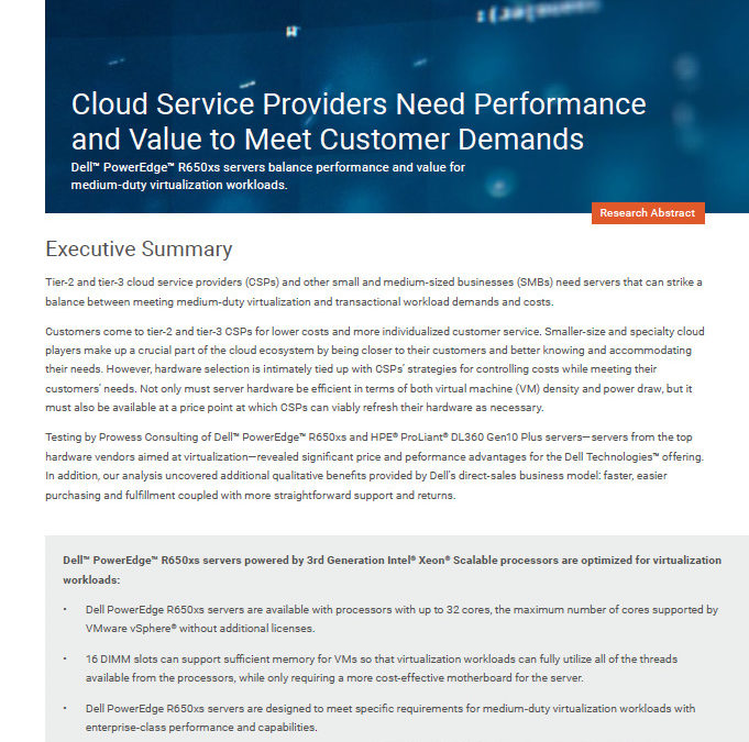 Dell vs. HPE Cloud Price/Performance